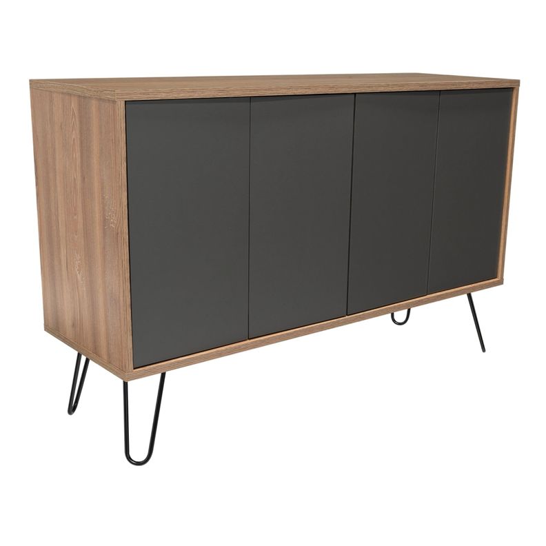 ARRIMO CON 4 PUERTAS Y 4 REPISAS FM-001A - CAFÉ CLARO Y PLOMO-0