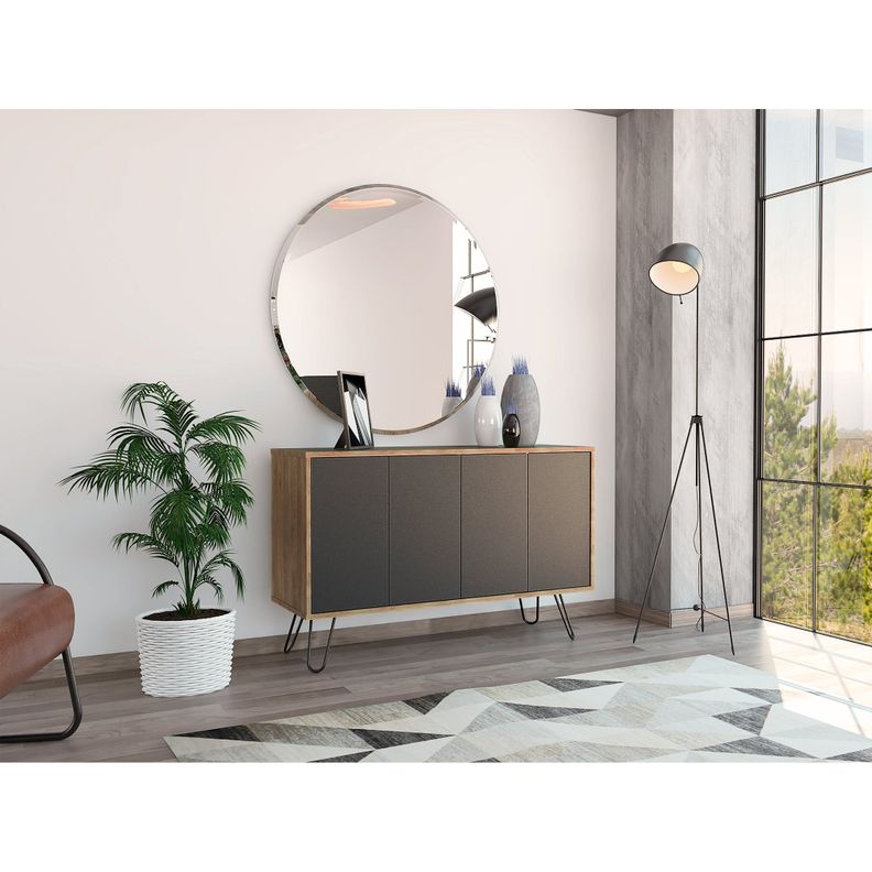 ARRIMO CON 4 PUERTAS Y 4 REPISAS FM-001A - CAFÉ CLARO Y PLOMO-4