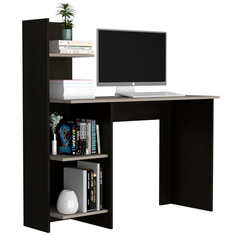 ESCRITORIO BIBLIOTECA FM-013N - NEGRO Y GRIS -2