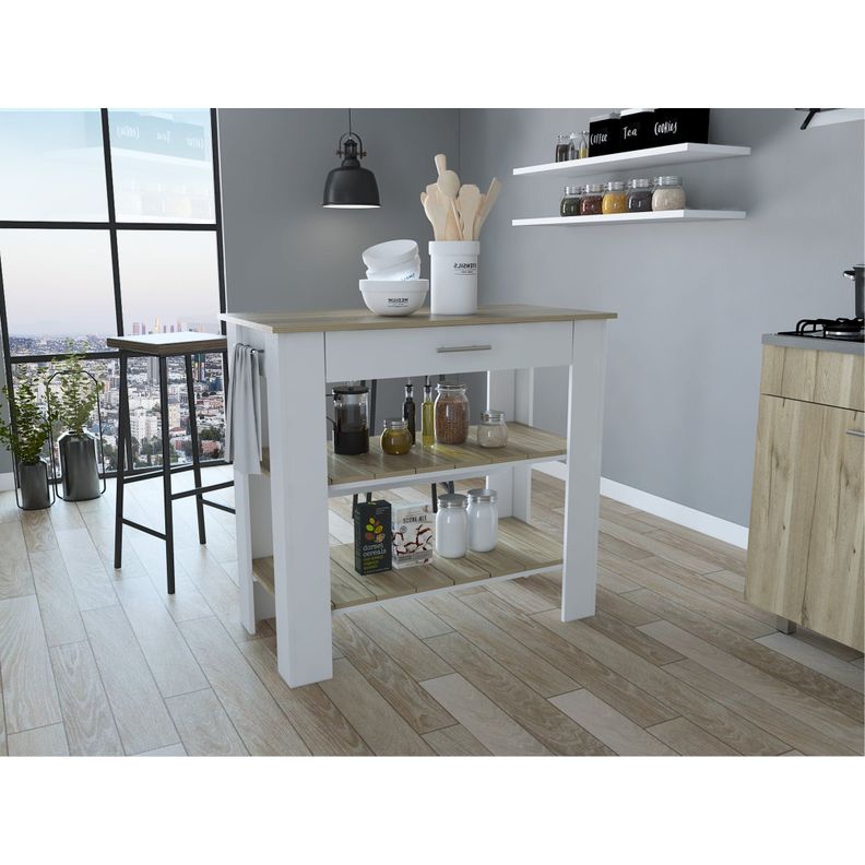 ISLA DE COCINA 101x93x50 CM FM-008B BLANCO-4