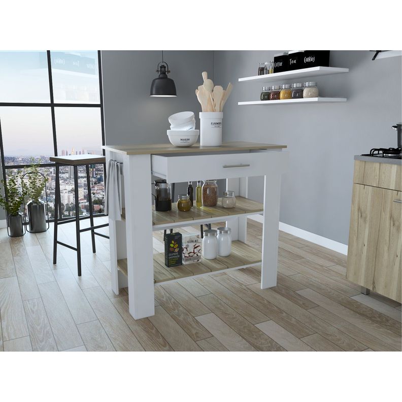 ISLA DE COCINA 101x93x50 CM FM-008B BLANCO-5