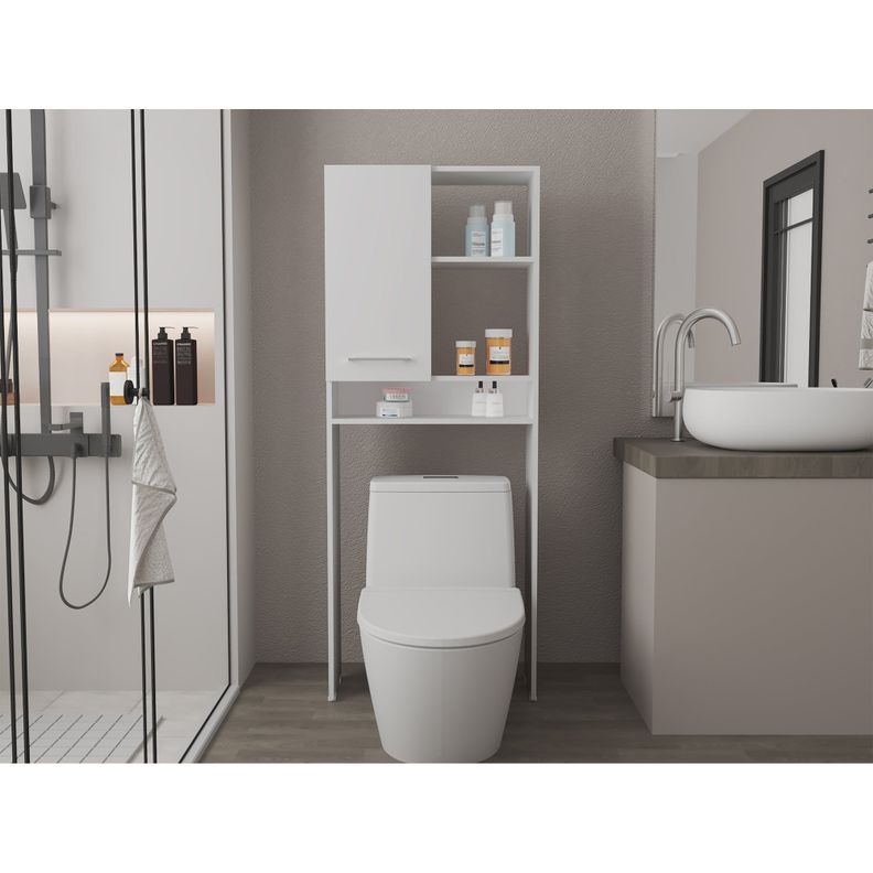 Estante Wc 1 Puerta 3 Repisas Fm-012B Blanco-4