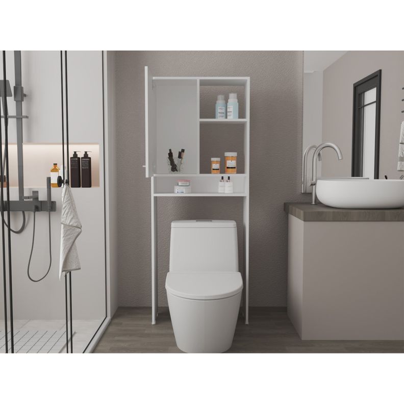 Estante Wc 1 Puerta 3 Repisas Fm-012B Blanco-5