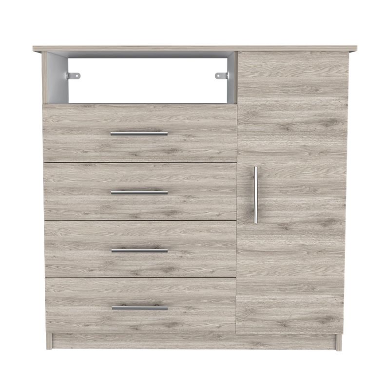COMODA 4 CAJONES 1 PUERTA FM-018G - GRIS CLARO-2