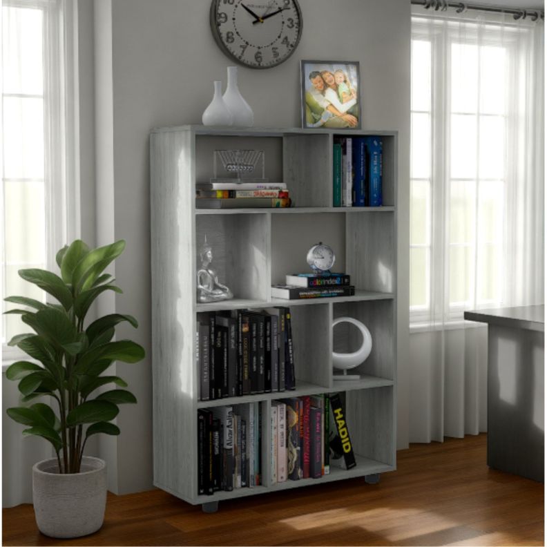 BIBLIOTECA MODULAR 8 REPISAS  FM-011G GRIS-4