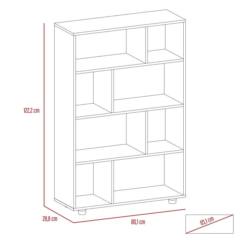 BIBLIOTECA MODULAR 8 REPISAS  FM-011G GRIS-5