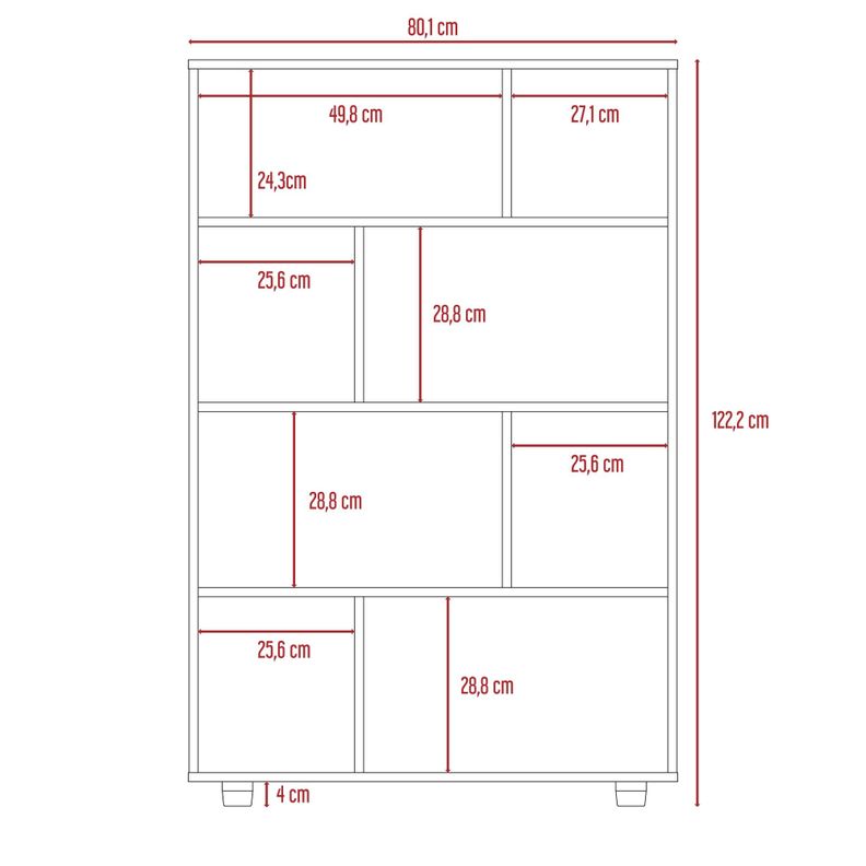 BIBLIOTECA MODULAR 8 REPISAS  FM-011G GRIS-6