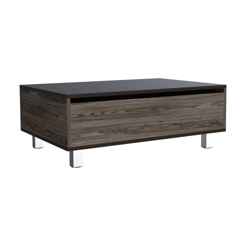 MESA DE CENTRO EXTENSIBLE FM-002O - CAFE OSCURO / NEGRO-0