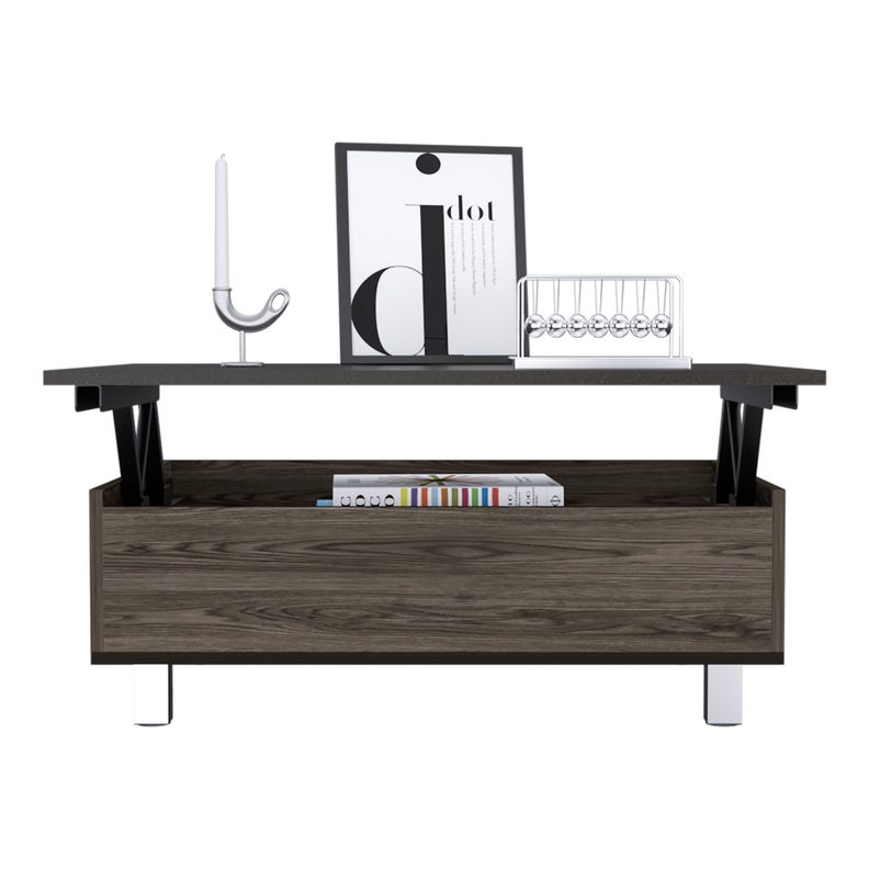 MESA DE CENTRO EXTENSIBLE FM-002O - CAFE OSCURO / NEGRO-2