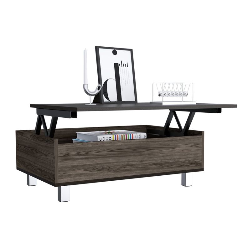 MESA DE CENTRO EXTENSIBLE FM-002O - CAFE OSCURO / NEGRO-3