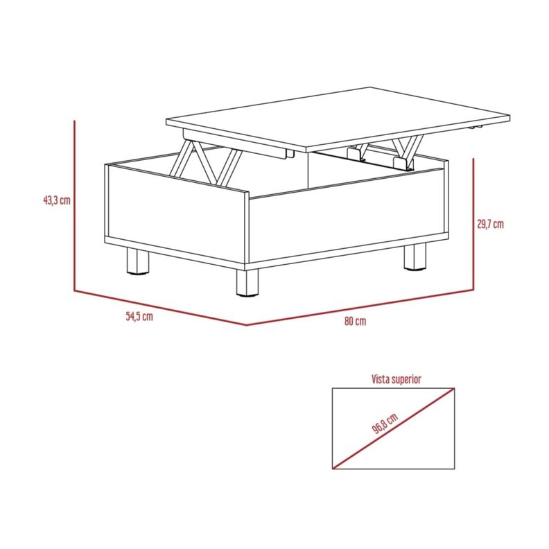 MESA DE CENTRO EXTENSIBLE FM-002O - CAFE OSCURO / NEGRO-6