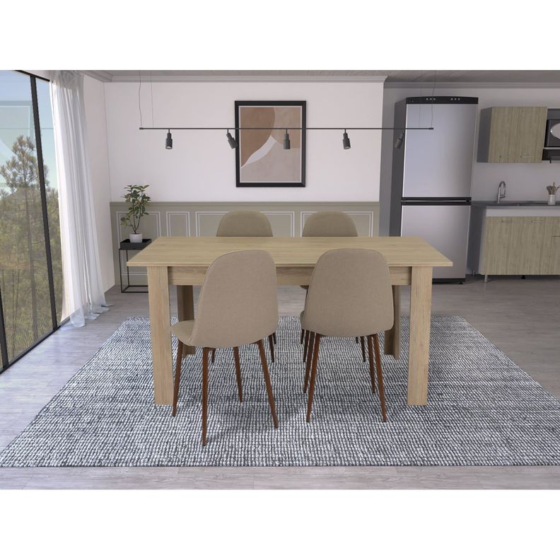 MESA DE COMEDOR FM-005C CAFÉ CLARO-4