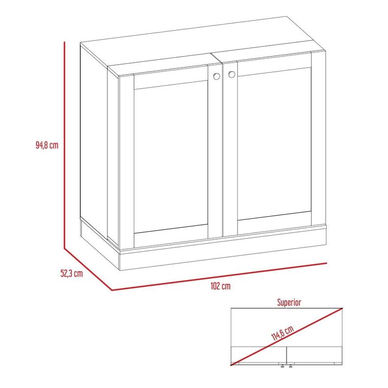 Bar Extensible 2 Puertas 1 Cajon Fm-011N Negro-7