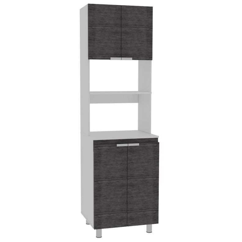 MUEBLE MICROONDAS 4 PUERTAS FM-005G GRIS Y BLANCO-0