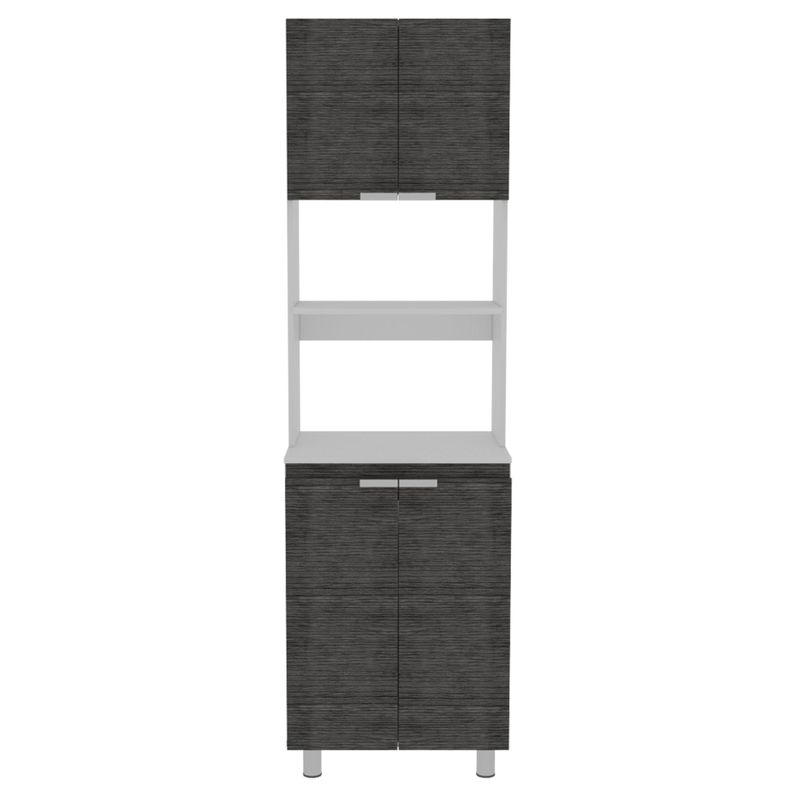 MUEBLE MICROONDAS 4 PUERTAS FM-005G GRIS Y BLANCO-1