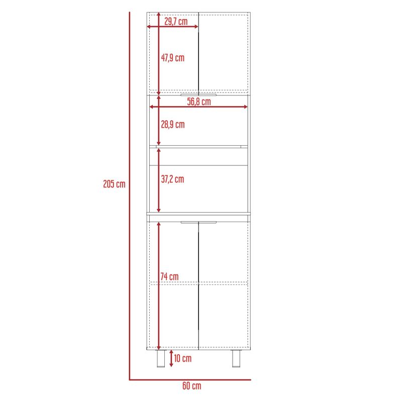 MUEBLE MICROONDAS 4 PUERTAS FM-005G GRIS Y BLANCO-6