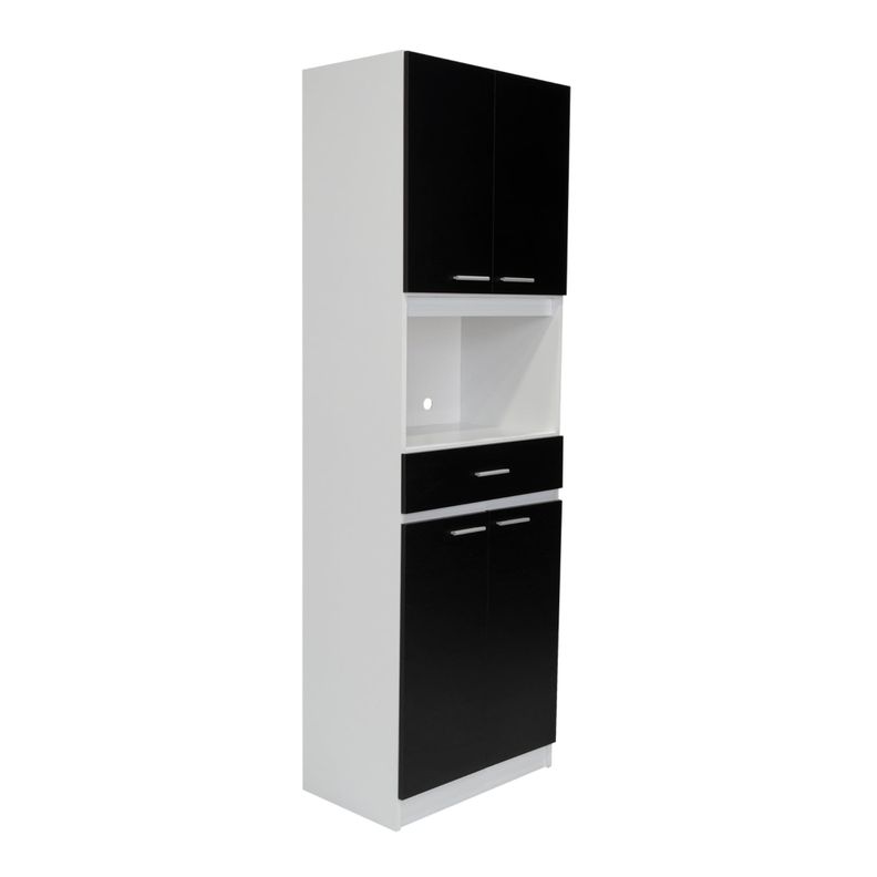 MUEBLE MICROONDAS 4 PUERTAS 1 CAJON FM-014B NEGRO Y BLANCO-0