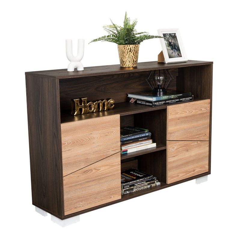 ARRIMO 2 PUERTAS Y 1 REPISA FM-006O - CAFÉ OSCURO Y CAFÉ BLANCO-3
