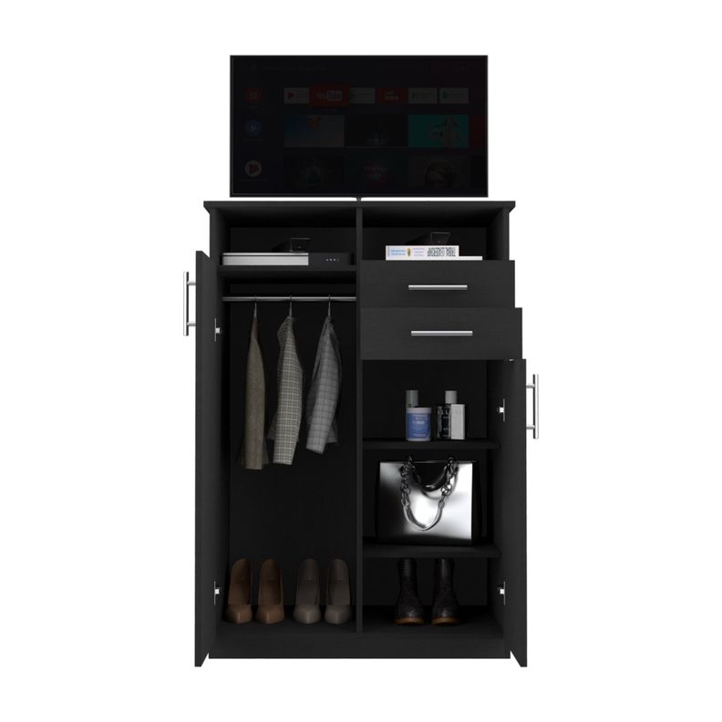 CLOSET 2 PUERTAS 2 CAJONES FM-022N - NEGRO-2