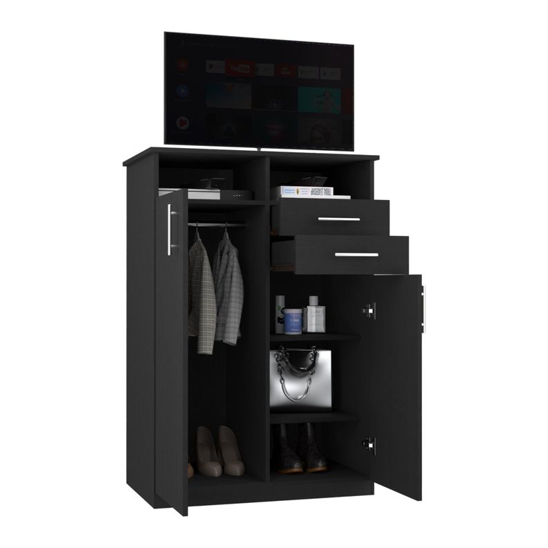 CLOSET 2 PUERTAS 2 CAJONES FM-022N - NEGRO-3