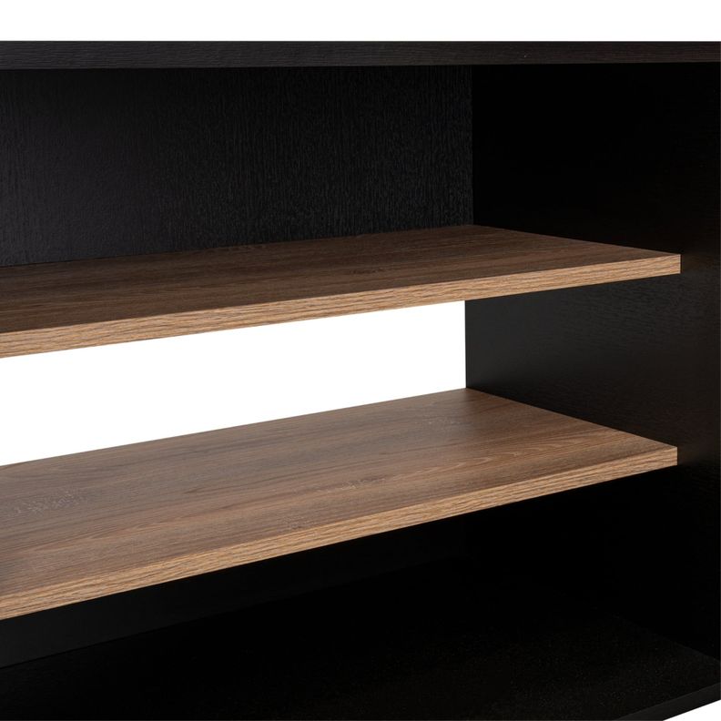 Rack Tv 65" 2 Puertas 4 Repisas Fm-012N Negro Y Café Claro-5