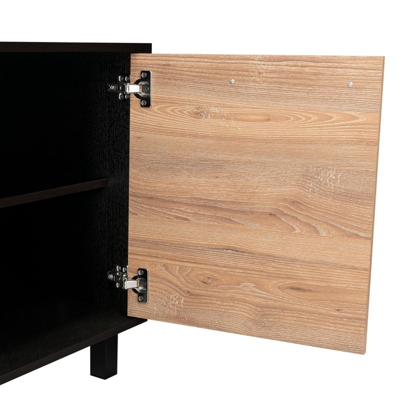 Rack Tv 65" 2 Puertas 4 Repisas Fm-012N Negro Y Café Claro-6
