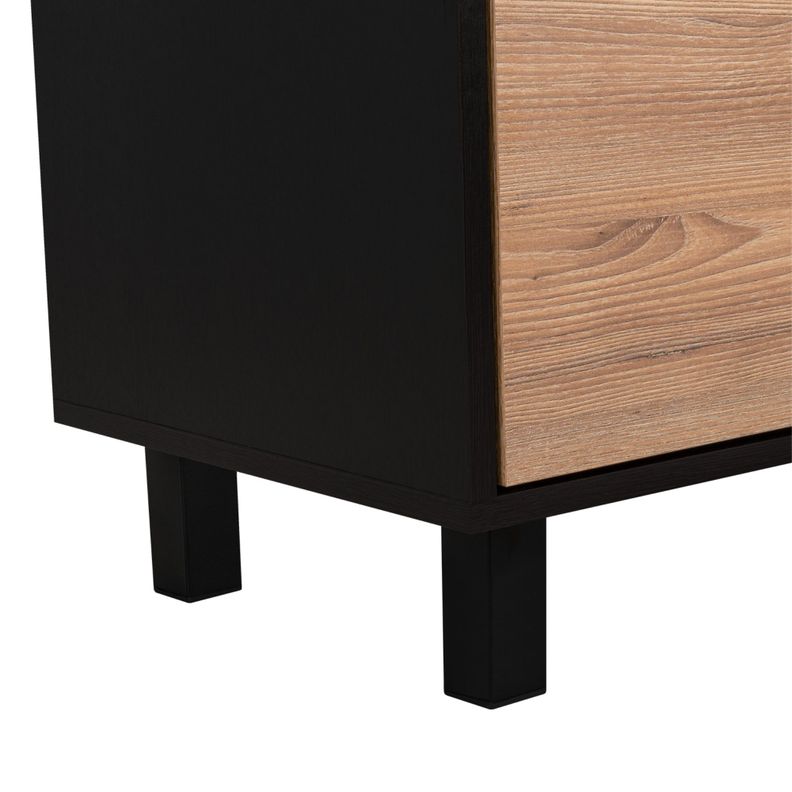 Rack Tv 65" 2 Puertas 4 Repisas Fm-012N Negro Y Café Claro-7