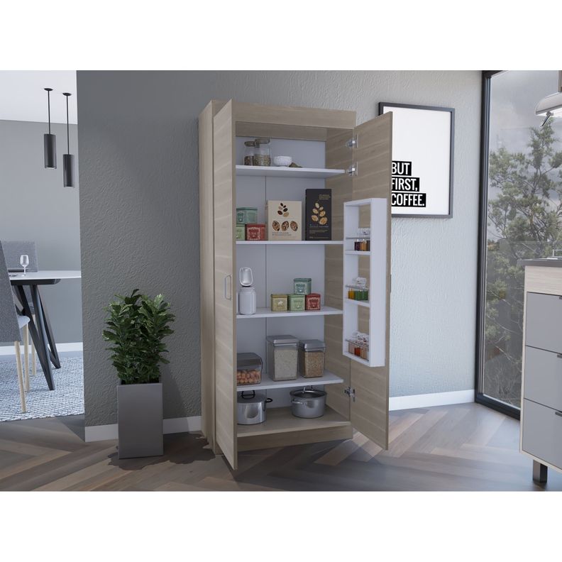 MUEBLE ALACENA 2 PUERTAS FM-012C - CAFÉ CLARO-5