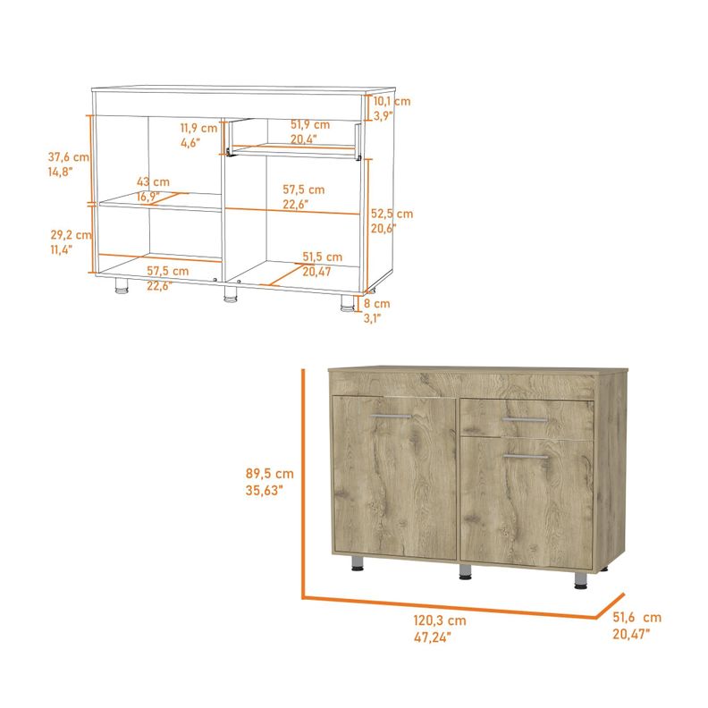MUEBLE BASE 3 PUERTAS 1 CAJON MEALMINA FM-008C - CAFE CLARO-6