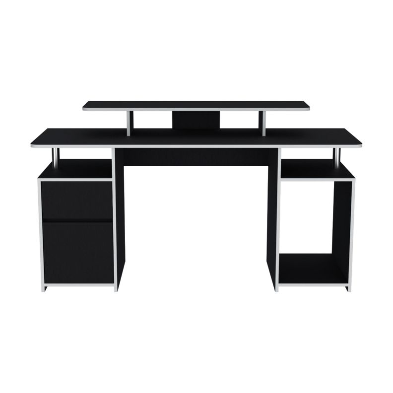 ESCRITORIO GAMER FM-060N - NEGRO CANTO BLANCO-1
