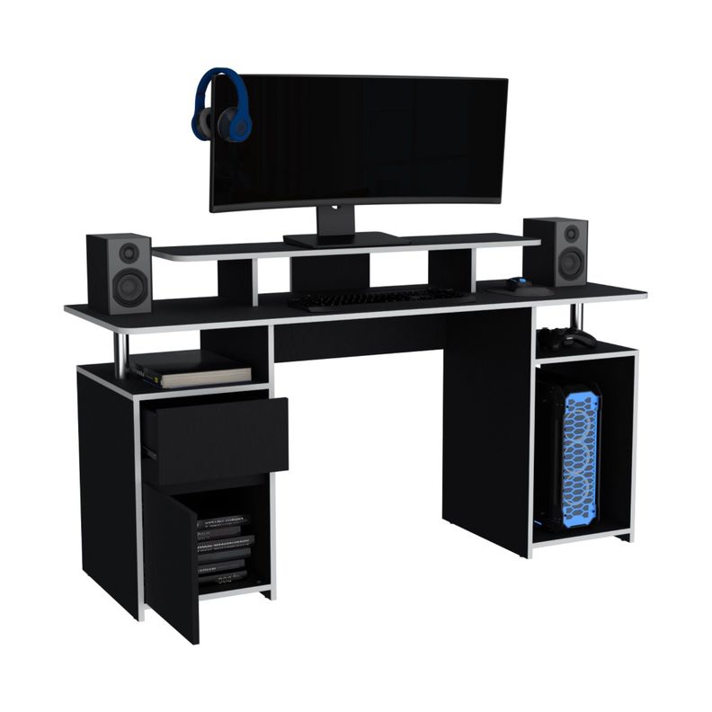 ESCRITORIO GAMER FM-060N - NEGRO CANTO BLANCO-3