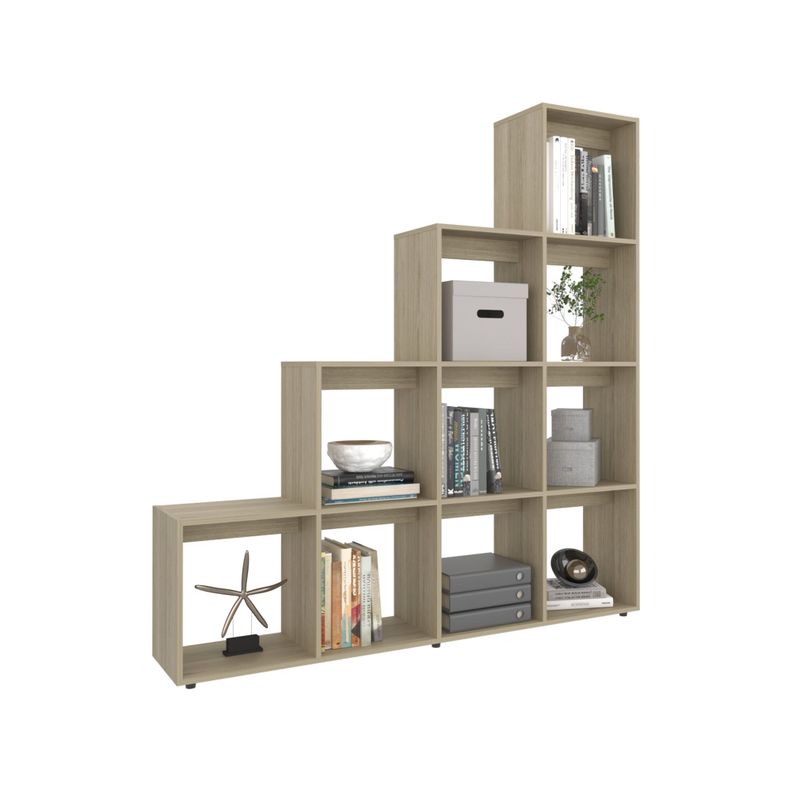 BIBLIOTECA FORMA ESCALERA FM-002C - CAFE CLARO-1