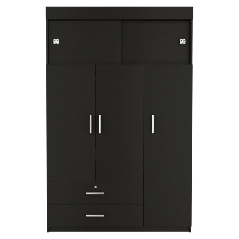 CLOSET 5 PUERTAS 2 CAJONES FM-003N - NEGRO-1