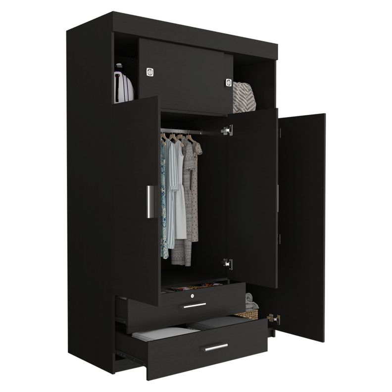 CLOSET 5 PUERTAS 2 CAJONES FM-003N - NEGRO-3