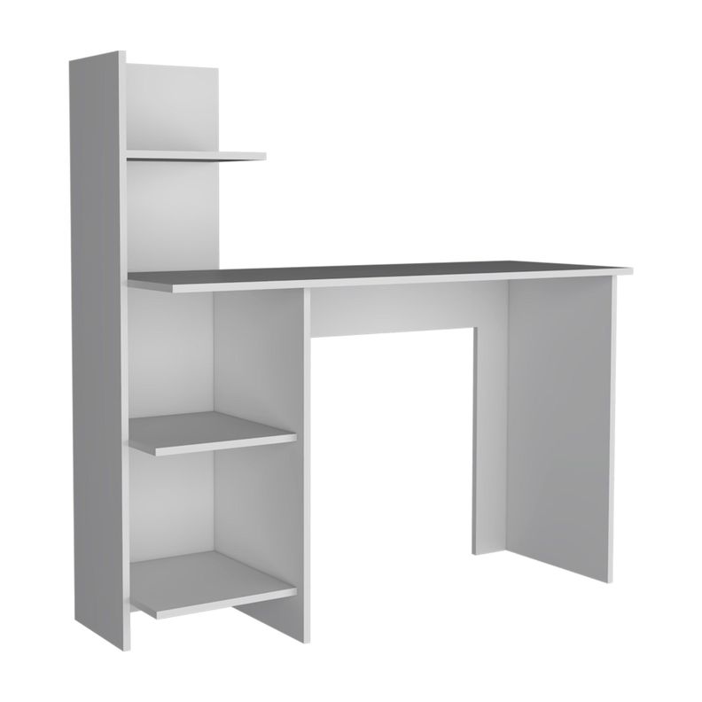 ESCRITORIO CON BIBLIOTECA 4 REPISAS FM-067B - BLANCO-1
