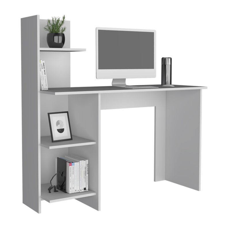 ESCRITORIO CON BIBLIOTECA 4 REPISAS FM-067B - BLANCO-2