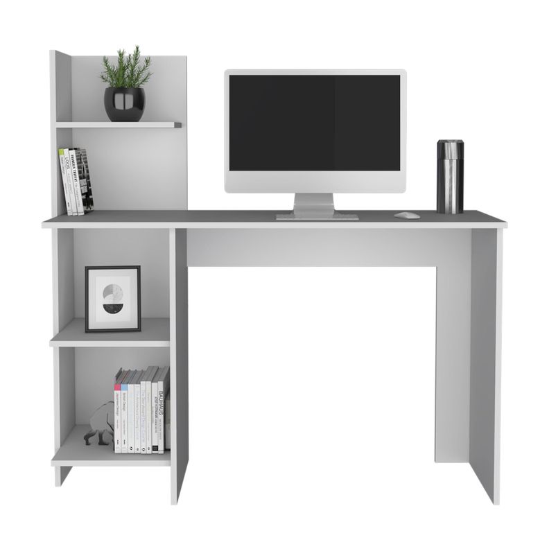 ESCRITORIO CON BIBLIOTECA 4 REPISAS FM-067B - BLANCO-3