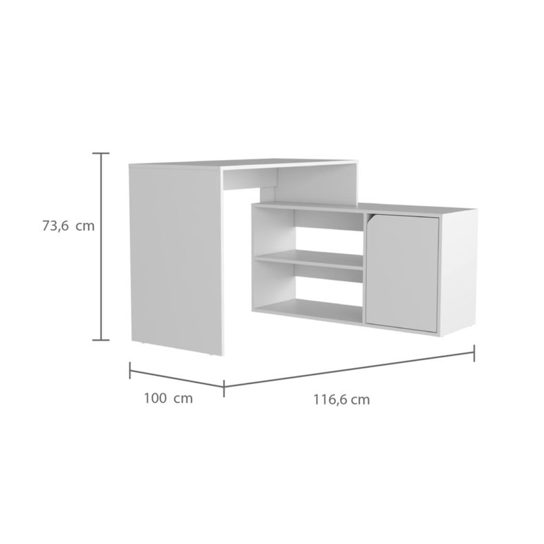 ESCRITORIO EN L 1 PUERTA 116,6X100X73,6 CM FM-033B BLANCO-5