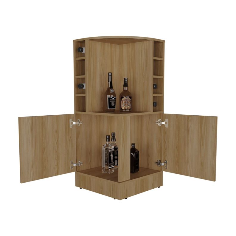 BAR ESQUINERO 2 PUERTAS Y PORTA BOTELLAS FM-015C CAFÉ CLARO-2