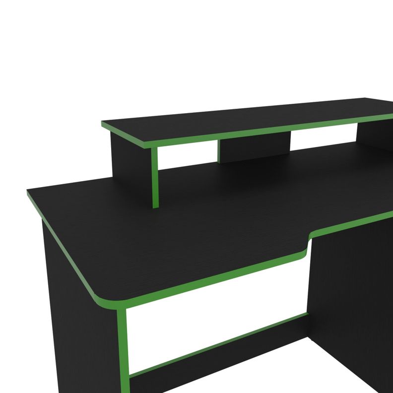 ESCRITORIO GAMER 90,5X136X60 CM FM-048N NEGRO Y VERDE-1