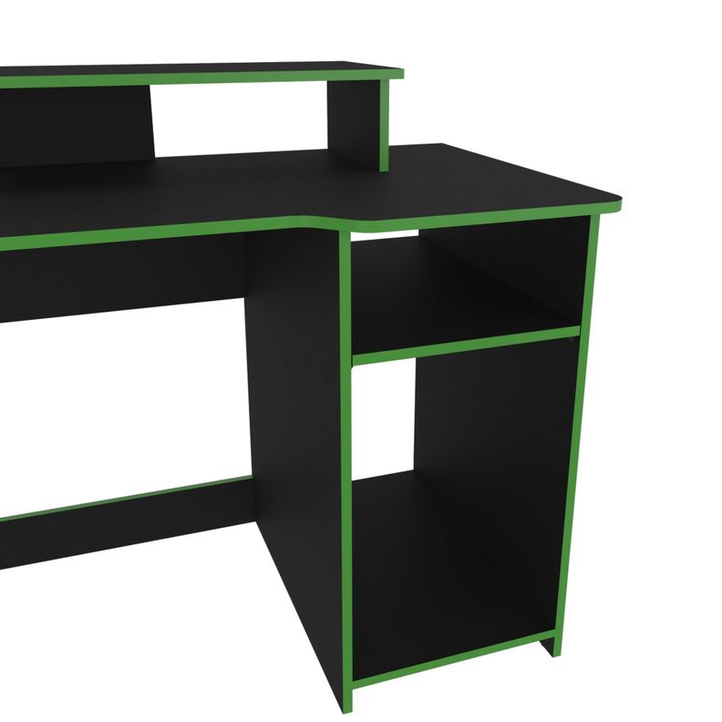 ESCRITORIO GAMER 90,5X136X60 CM FM-048N NEGRO Y VERDE-2