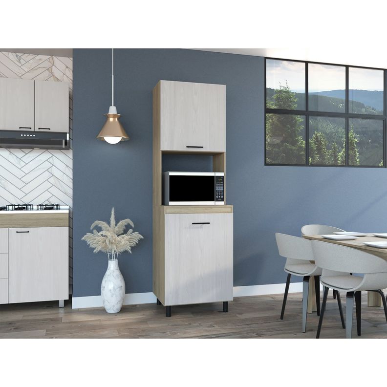 Mueble Microondas 2 Puertas 3 Repisas Fm-006E Beige-7