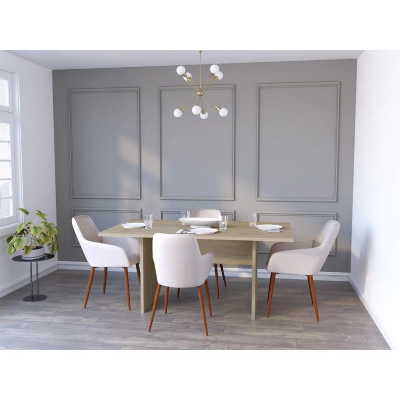 MESA DE COMEDOR FM-001C CAFÉ CLARO-4