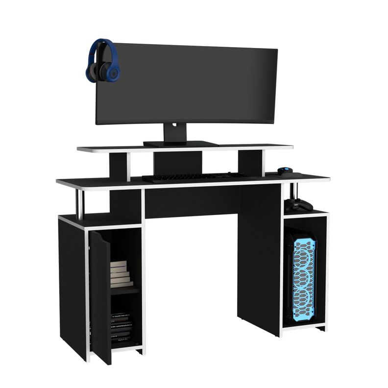 ESCRITORIO GAMER 1 PUERTA 88,5X120X45 CM FM-070N NEGRO Y BLANCO-3