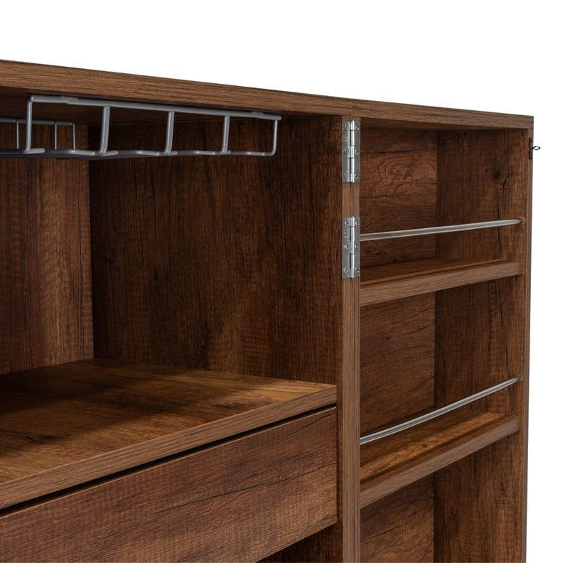 Bar Extensible 12 Botelleros 2 Puerta Fm-012O Café Oscuro-6