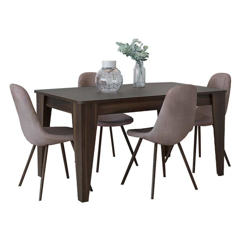 Mesa De Comedor 4 Puestos Fm-006O Café Oscuro-3
