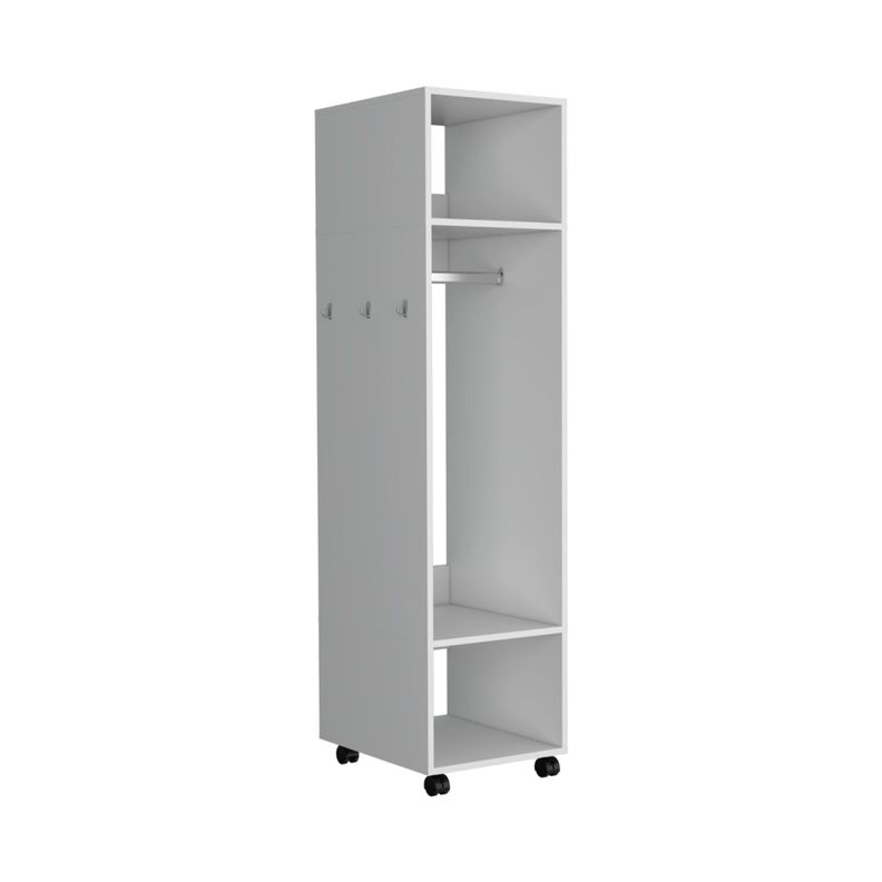 CLOSET CON ESPEJO Y 4 RUEDAS FM-025B - BLANCO-0