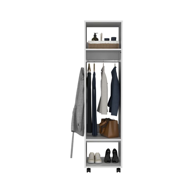 CLOSET CON ESPEJO Y 4 RUEDAS FM-025B - BLANCO-2