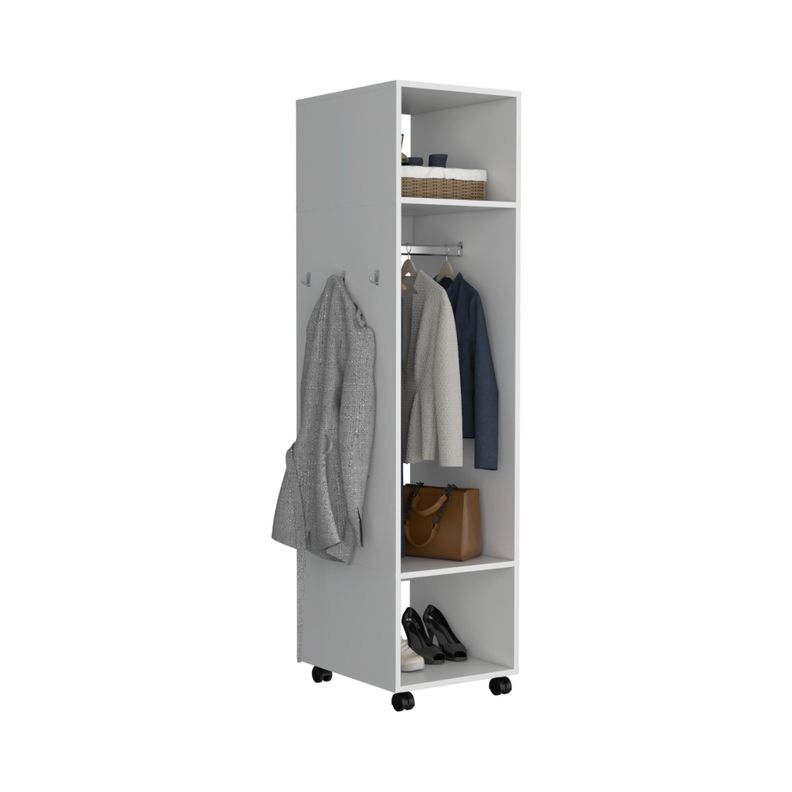 CLOSET CON ESPEJO Y 4 RUEDAS FM-025B - BLANCO-3