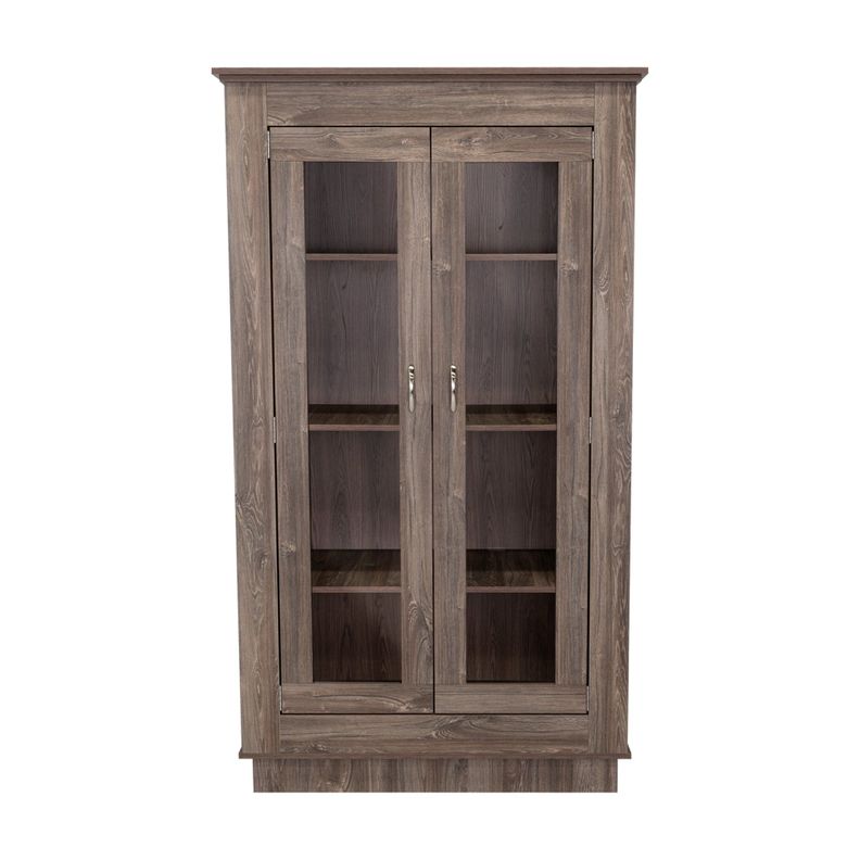 Viitriina 2 Puertas 3 Estantes Fm-005C Café Oscuro-1